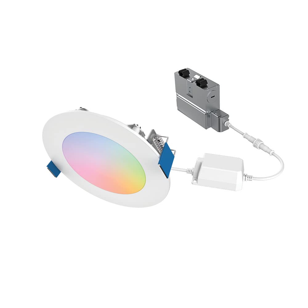 HALO 4” Smart Wi-Fi Slim Canless Recessed LED Downlight Powered by WiZ Pro, Dimmable Full Color with Smart Home Integration - HLB4069WZRGBWMWR