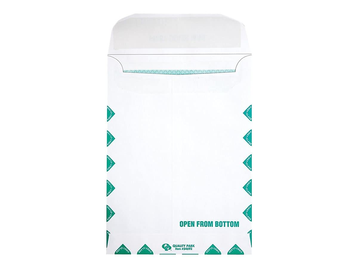 Quality Park Health Claim Insurance Envelopes, with Security Tint and First Class Border, for Medicare Form HCFA-1508 and other Healthcare Forms, 28 lb. White Wove, 100/Box (QUA54692)