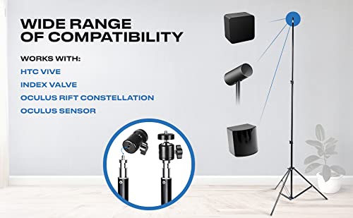 Skywin VR Tripod Stand, HTC Vive Base Station Compatible Sensor Stand and Base Station Mount for Vive Sensors or Oculus Rift Constellation (2 Stands)