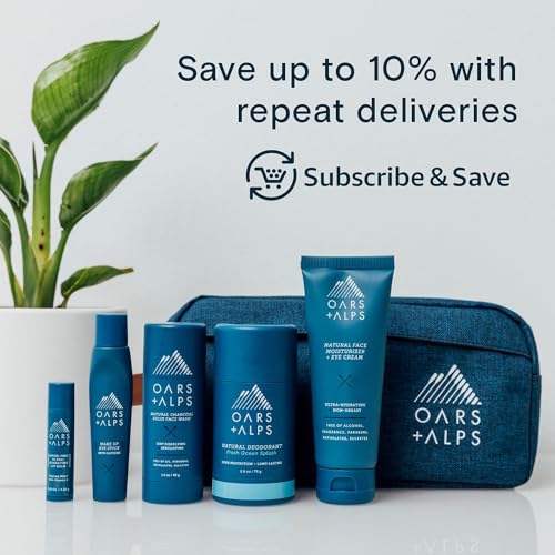 Oars + Alps Face Moisturizer and Eye Cream, Dermatologist Tested Skin Care Infused with Aloe Leaf Juice and Vitamin E, TSA Friendly, 2.5 Fl Oz, 2 Pack