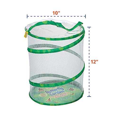 Insect Lore Butterfly Garden | 10 Live Baby Caterpillars | Habitat, Feeder, Chrys-A-Lid Logs, STEM Journal Included | Raise and Release Painted Lady Butterflies