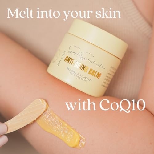 Tallow | Emu | Honey Balms - Gentle, Natural with Vitamin C, CoQ10, Resveratrol, Antioxidants, Intense Nutrition for Healthy, Clear, Calm, Younger Face and Skin- Anti-Aging Balm - Made In USA
