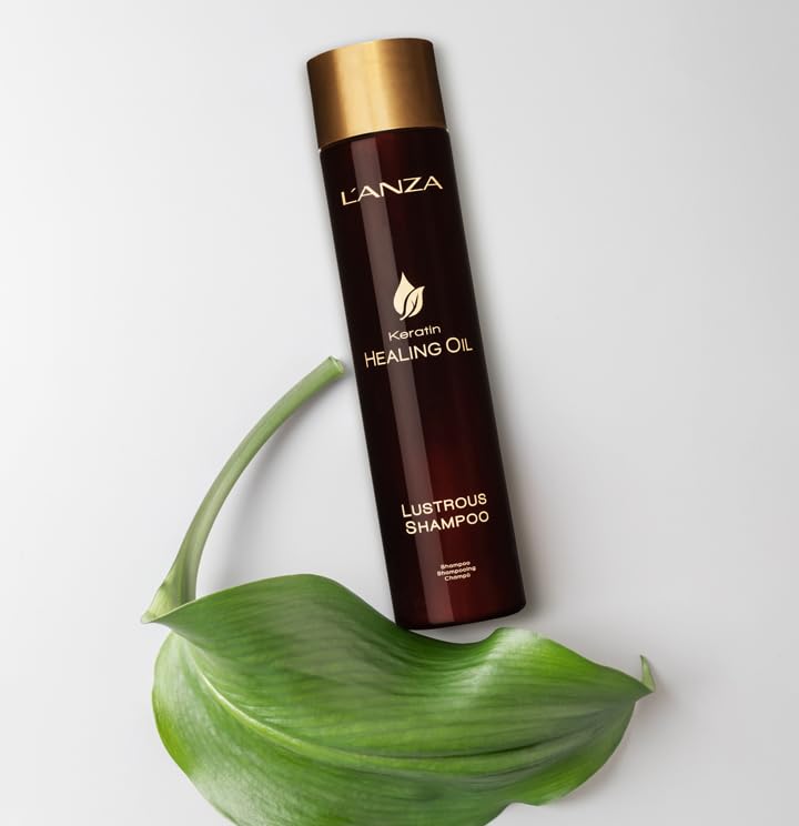 L'ANZA Keratin Healing Oil Sampler Hair Kit, Keratin Hair Oil Treatment with Travel Size Shampoo, Finishing Hair Spray & Rapid Bond Reconstructor Hair Care Kit in a Gift Box(1.7/2/0.68 Fl Oz)