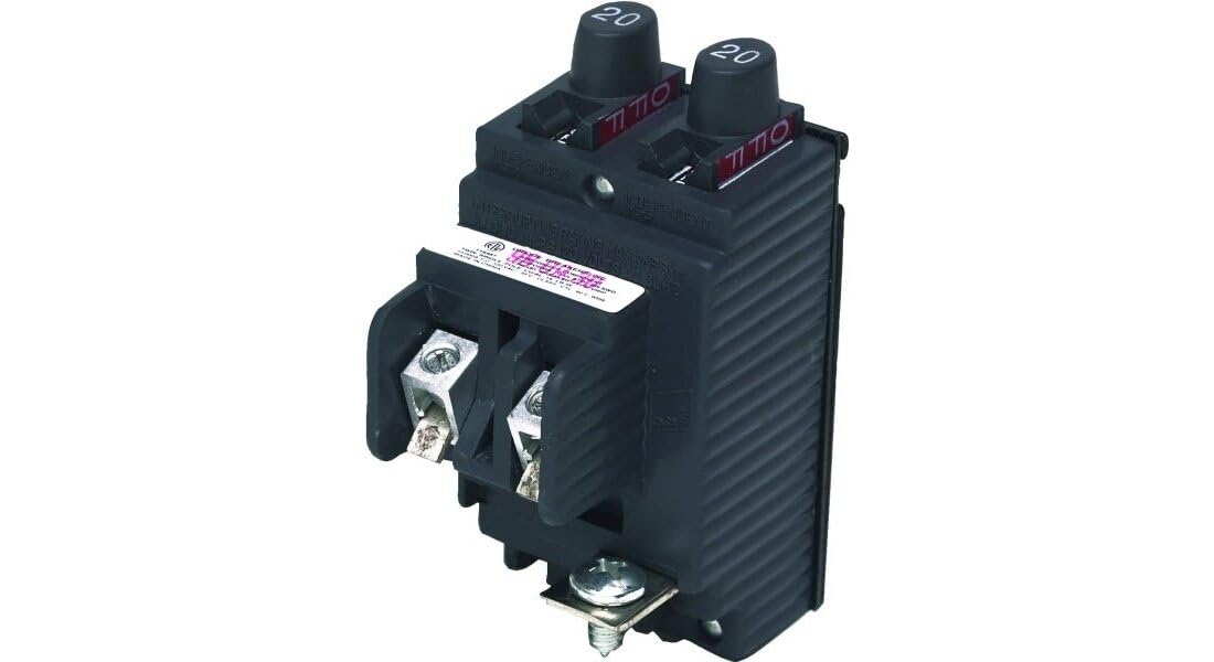 UBIP2020 New Pushmatic Replacement. 20 Amp Tandem Single Pole Circuit Breaker Manufactured By Connecticut Electric.