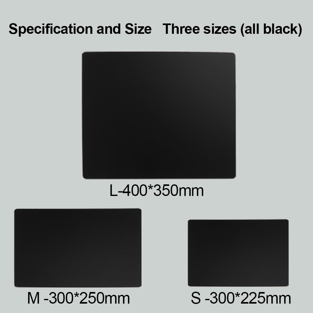Docooler Photovoltaic Glass Gaming Mouse Pad with Non-Slip Tempered Glass Professional Mouse Mat for Desk Special Glass Surface＆Sides All Around for Computers, Gamer, Office&Home,3 Sizes (All Black)