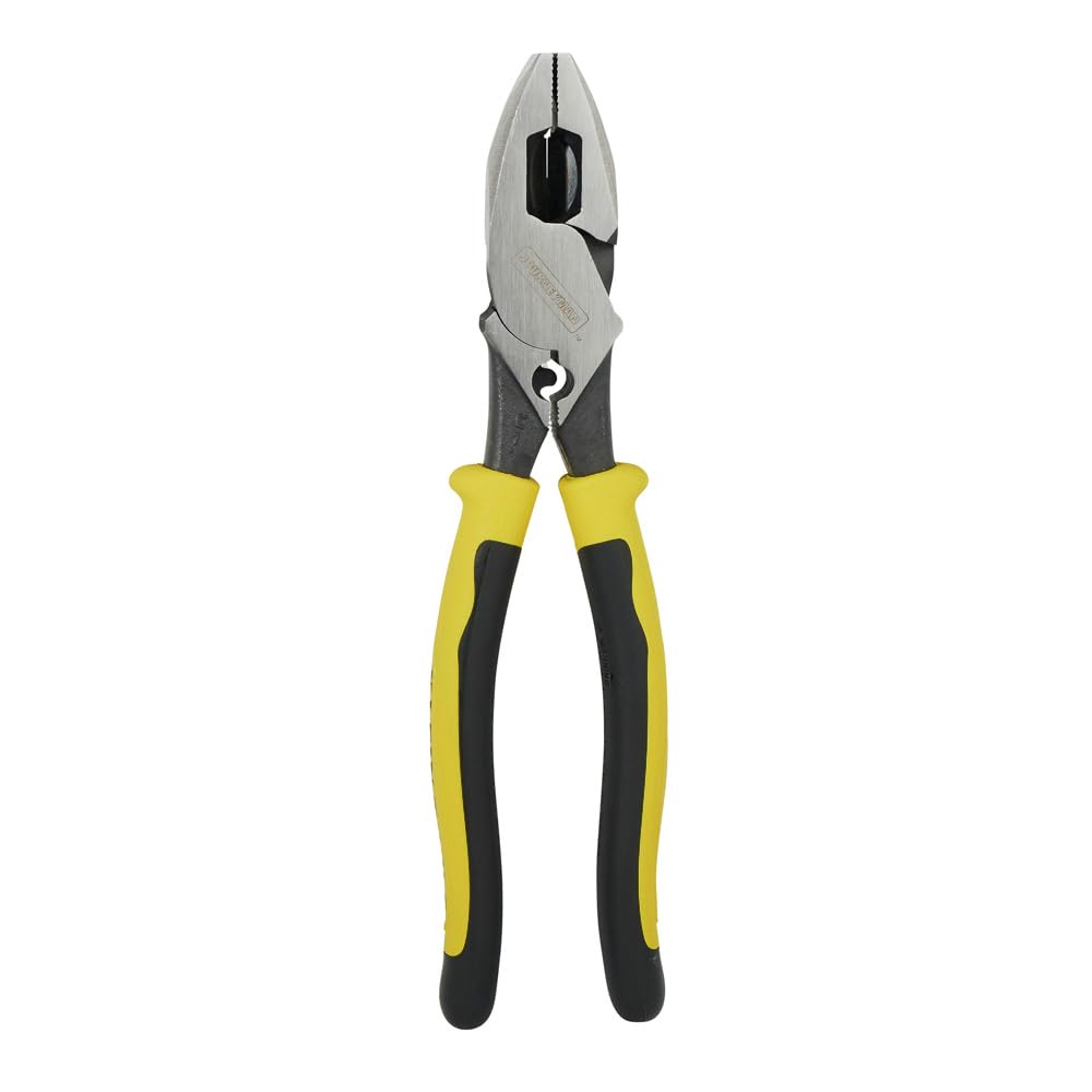 Klein Tools J213-9NECR Journeyman Pliers Connector Crimp Side, Made in USA, With High-Leverage Design Featuring Crimping Die Behind Hinge, 9-Inch