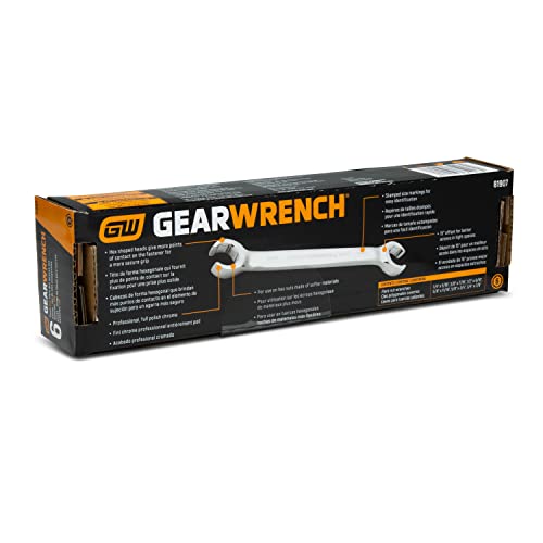 GEARWRENCH 6 Pc. Flare Nut Wrench Set, SAE - 81907