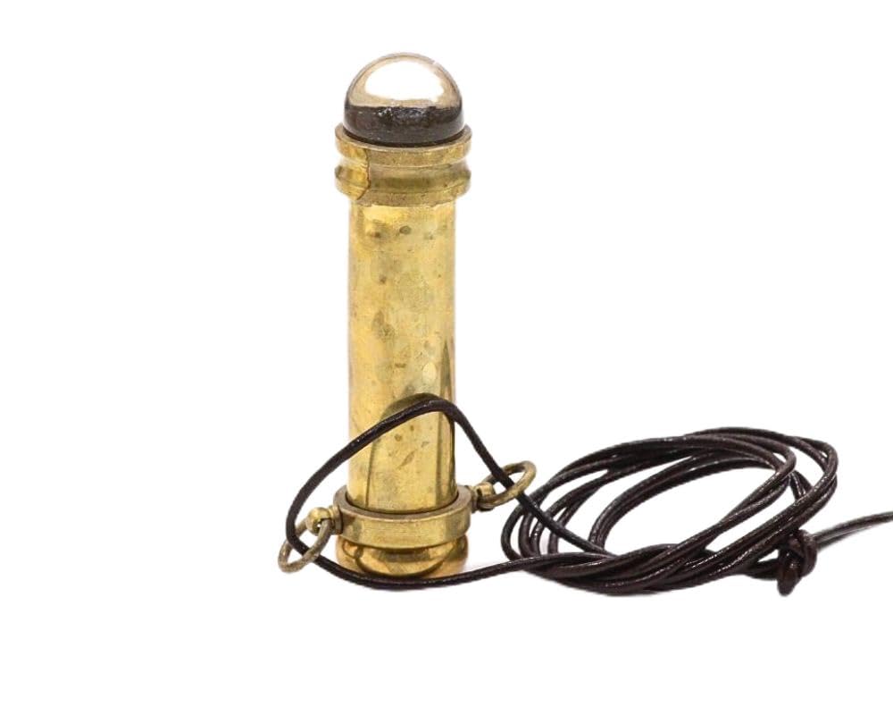 RII Brass Kaleidoscope | Mini Teleidoscope with Handmade Lampwork Glass Beads | 3 Inch Pocket Kaleidoscope | Old Brass Finish Kaleidoscopes Pendant Necklace Vintage Antique Nautical Gift for All Ages