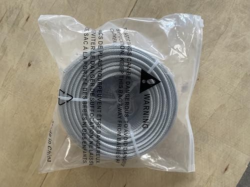 hannger 3/16" Wire Rope Kit, 100 Ft PVC Coated Steel Cable w/ 7×7 Strand Core, Stainless Steel Turnbuckle Wire Tensioner Kit for Decking Stair Railing, Shade Sail, String Light Hanging, Clothes Line