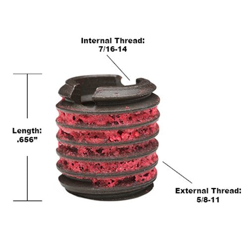 E-Z LOK EZ-329-7 Threaded Inserts for Metal, 7/16-14 Installation Kit, Steel, Black Oxide