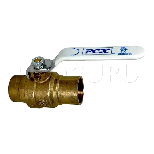 PROCURU 10-Pack 3/4-Inch Sweat (CxC) Heavy Duty Brass Ball Valve, Full Port, 600 WOG, Certified Safe (3BC075-10P)
