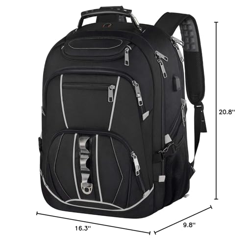 JCDOBEST 18.4 inch Gaming Laptop Backpacks with USB Charging Port, Big Capacity TSA Friendly RFID Anti Theft Pocket College Heavy Duty Computer Work bag for Men