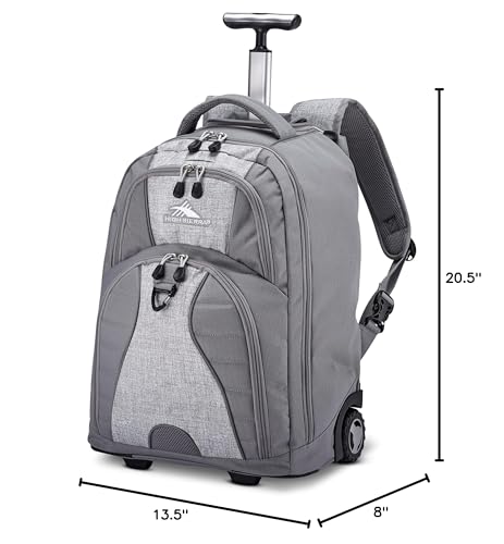High Sierra Freewheel Wheeled Laptop Backpack, Silver Heather, One Size