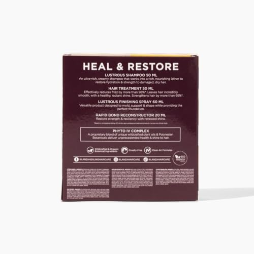 L'ANZA Keratin Healing Oil Sampler Hair Kit, Keratin Hair Oil Treatment with Travel Size Shampoo, Finishing Hair Spray & Rapid Bond Reconstructor Hair Care Kit in a Gift Box(1.7/2/0.68 Fl Oz)
