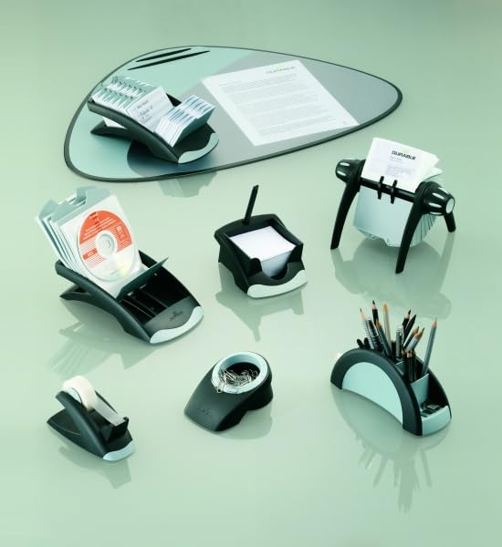 Durable Telindex Rotary Address Card Holder - Includes 500 Double-Sided Card Pockets - Includes A-Z Index - Made from Black Plastic