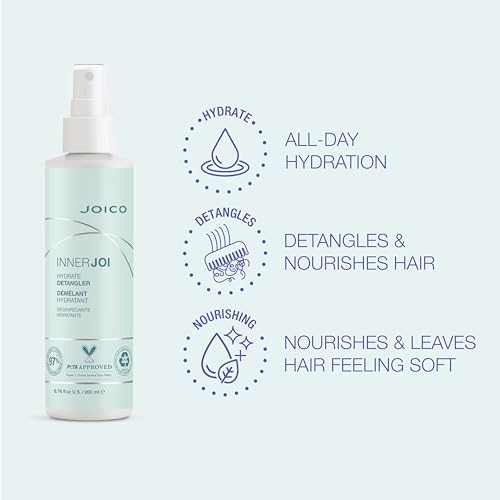 Joico InnerJoi Hydrate Detangler | For Dry Tangled Hair | Sulfate & Paraben Free | Naturally-Derived Vegan Formula | 6.7 oz