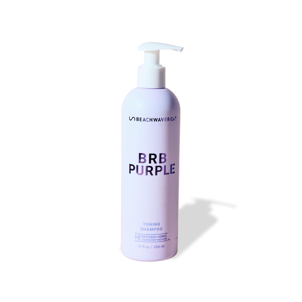 The Beachwaver Co. Haircare BRB Blonde Purple Shampoo - Full Size (12 Oz) | Anti-Brass Toning Conditioner w/HiX Vegan Bond Multipliers | Moisturizing, Sulfate-Free Formula for Blonde & Grey Hair
