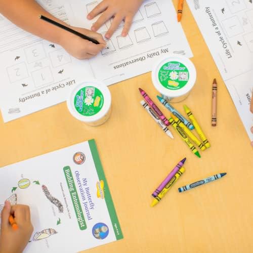Insect Lore Butterfly Garden | 10 Live Baby Caterpillars | Habitat, Feeder, Chrys-A-Lid Logs, STEM Journal Included | Raise and Release Painted Lady Butterflies