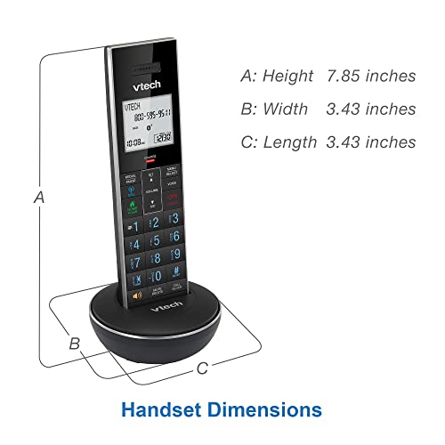 VTech LS6381-2 Bluetooth Speaker with Echo Cancellation, Noise Reduction, Music Streaming, PC/Landline/Cellular Calls, Paired with DECT6.0 Cordless Handset, Answering System, Smart Call Blocker,Black