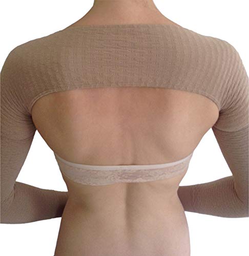 Bioflect® Compression Arm Sleeves Wrap with Bioactive Fibers and Raised Massaging Knit - for Support and Comfort - Sand 2XL