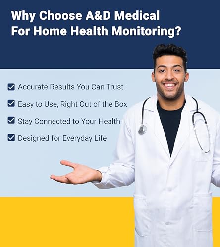 A&D Medical Multi-User Bluetooth Blood Pressure Monitor for Home Use - UA-770BLE - Wide Range Cuff (8.6-16.5" / 22-42cm), Up to 4 Users, iOS & Android Compatible, AA Batteries