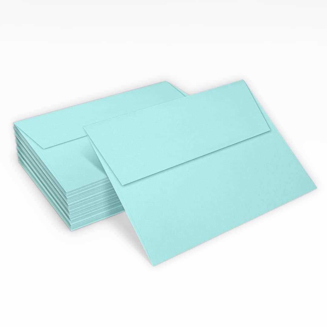 LUXPAPER A7 Invitation Envelopes for 5 x 7 Cards in 80 lb. Seafoam, Printable Envelopes for Invitations, w/Peel and Press Seal, 250 Pack, Envelope Size 5 1/4 x 7 1/4 (Green)