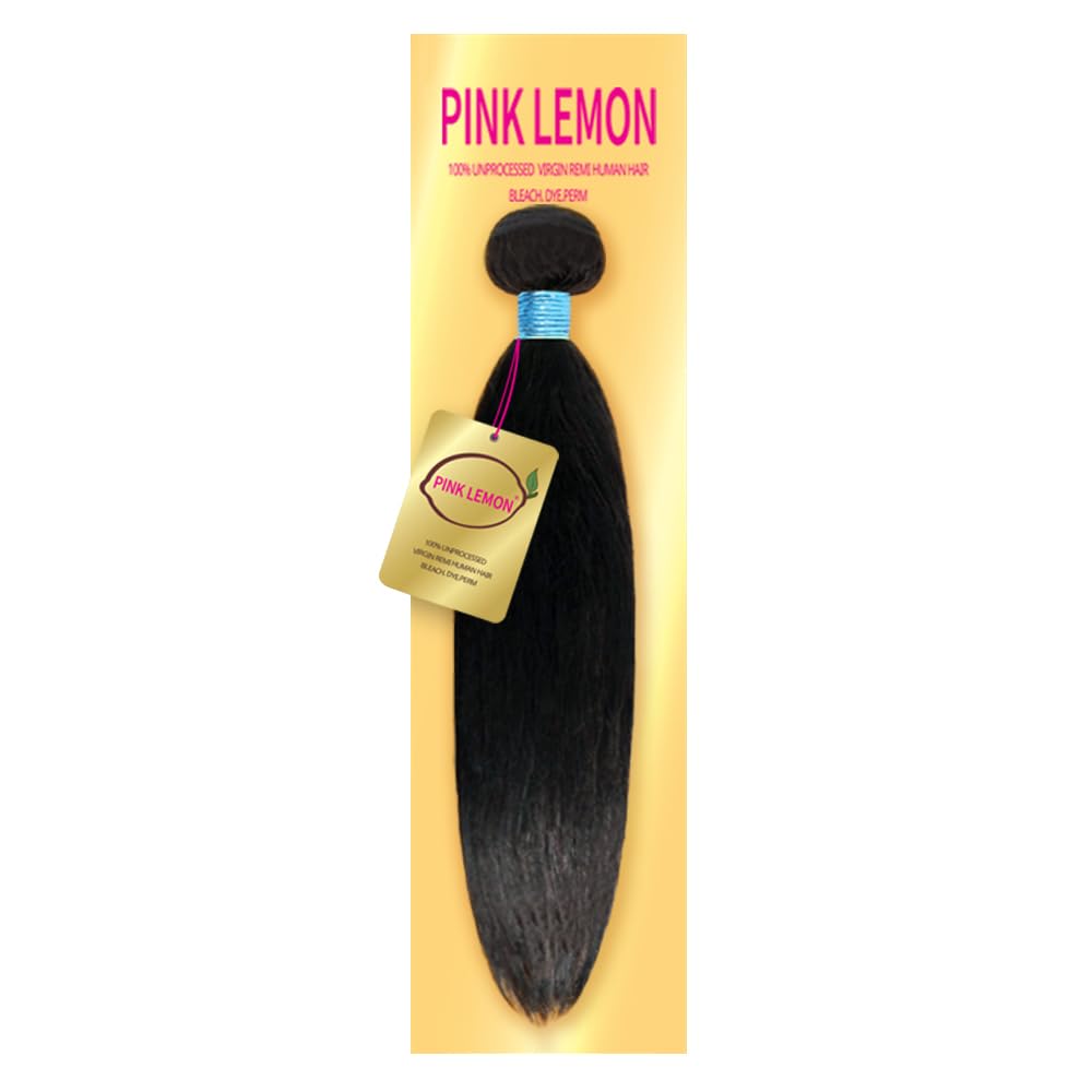 PINK LEMON - 13A 100% Unprocessed VIRGIN REMI Human Hair Bundle (100+/-5g) BLEACH. DYE. PERM (STRAIGHT) (24", Natural)