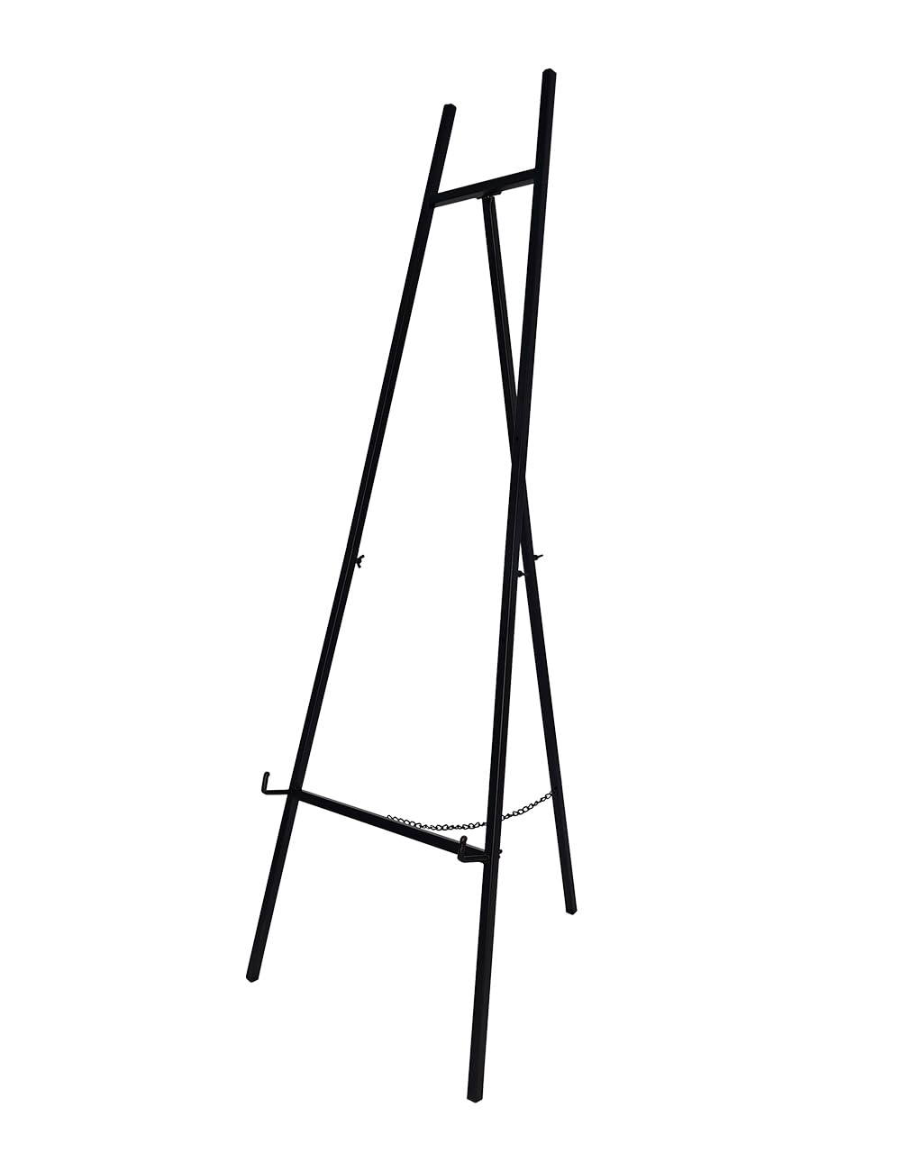 SULIANG Metal Easel Stand with Chain Support for Mirror,Iron Floor Easels for Display Wedding Sign,58 Inch Adjustable Arts & Crafts Easels(Black)