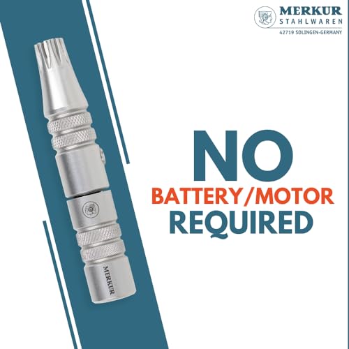 MERKUR Nose & Ears Hair Trimmer, Safe Hair Removal Tool for Men & Women, Twist and Cut Mechanism, Stainless Steel Clip, Easy to Clean, Battery-Free