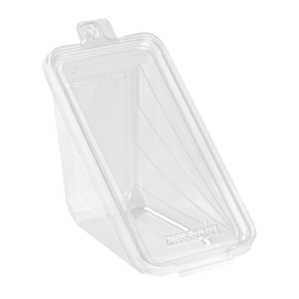 Restaurantware Tamper Tek 7.4 x 3.9 x 3.5 Inch Triangle Take Out Containers 100 Durable Sandwich To-Go Containers - Tamper-Evident Freezable Clear Plastic Sandwich Containers With Hinged Lids