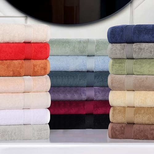 Superior Egyptian Cotton 6-Piece Towel Set, Bathroom Essentials, Towels For Bathroom, Apartment, Airbnb, Guest Bath, Face, Hand, Bath Towels, Washcloths, Absorbent, Fast Drying, Ivory