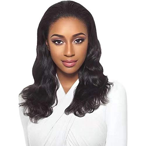 Urbeauty Half Wigs for Black Women Human Hair 14 inch Body Wave Human Hair Wigs, 10A Clip on Wig for Black Women Brazilian Virgin Human Hair 3/4Wigs