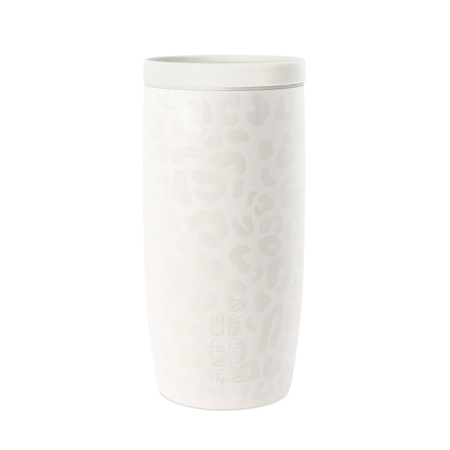 Simple Modern Travel Coffee Mug Tumbler with 360° Lid | Ceramic-Lined Insulated Stainless Steel Cold Brew Iced Coffee Cup | Gifts for Women Her Him | Voyager Signature | 16oz | Cream Leopard