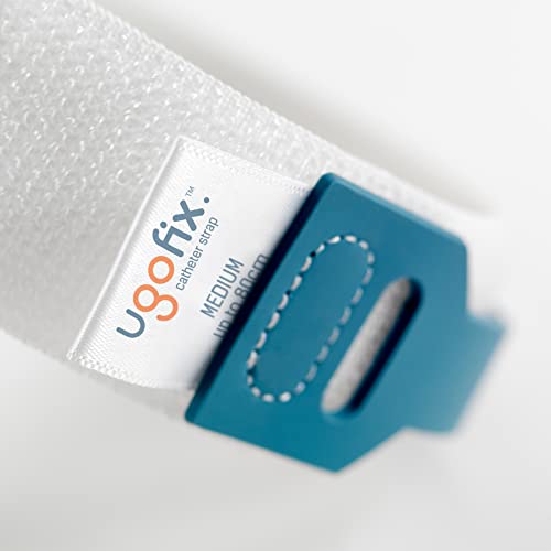 Ugo Fix Catheter Strap (x5) – Catheter Securement Retaining Strap/Catheter Holder, with Anti Slip and Irritation Silicone Grip and Free Laundry Bag (Pack of 5) (Medium)
