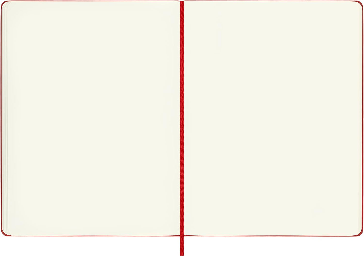 Moleskine Classic Notebook, Hard Cover, XL (7.5" x 9.5") Plain/Blank, Scarlet Red, 192 Pages (8055002855105)