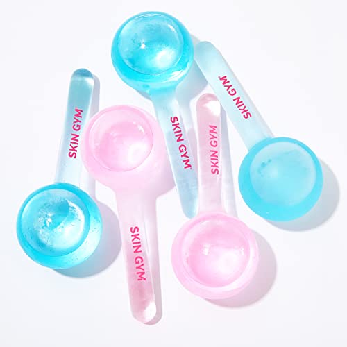 Skin Gym Ice Globe Beauty Balls, Pink Liquid Cryocicles, Cooling Face Roller for Smooth Skin & Enhanced Glow