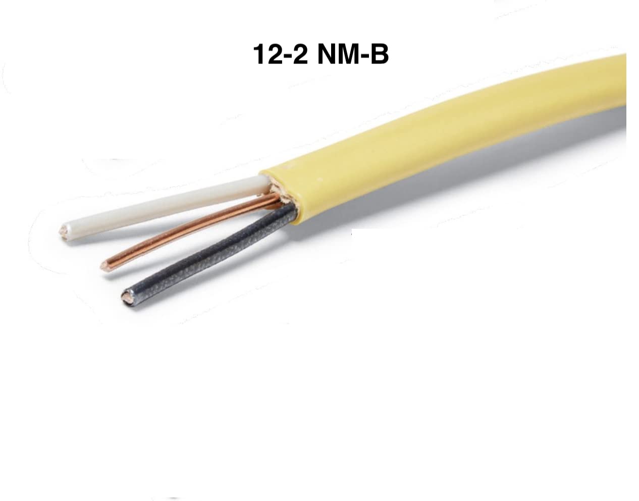 25 FEET 12/2 Type NM-B. Copper #12 AWG, 2 Conductor with Ground Insulated Jacket Yellow
