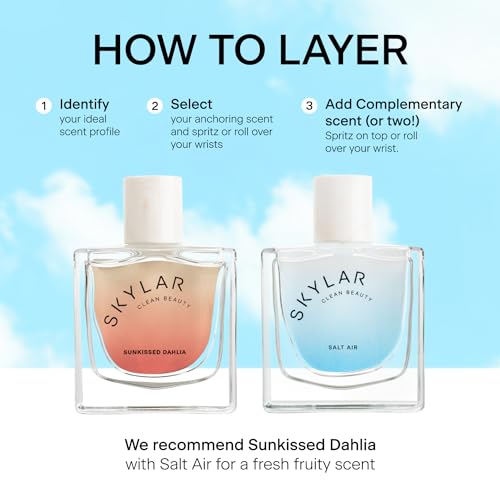 Skylar Sunkissed Dahlia Eau de Parfum - Hypoallergenic & Clean Perfume for Women & Men, Vegan & Safe for Sensitive Skin - Floral Perfume with Notes of Dahlia, Apple & Amber - 50mL /1.7 Fl oz