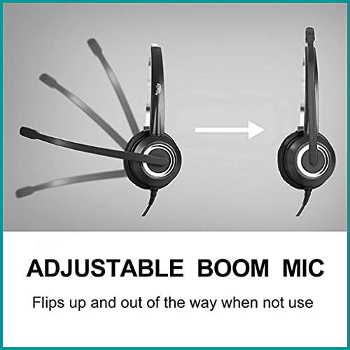 Polycom Phone Headset Noise Cancelling Mic RJ9 U10P Bottom Cable Compatible with Polycom VVX, Shoretel, Nortel (Avaya) Phones