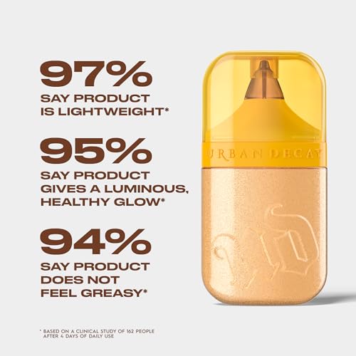 Urban Decay Face Bond Waterproof Luminizer (PCH - Brightening Peach Rose), All-Over Liquid Highlighter + Bronzer, with 3% Niacinamide, Smudge-Resistant, Transfer-Resistant - 1 fl oz