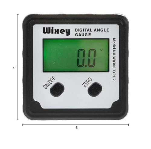 Wixey WR300 Digital Angle Finder Gauge with Magnetic Angle Finder Base and Backlit Digital Display Angle Ruler - 180 Degree Digital Electronic Level Accessory for Woodworking Tools