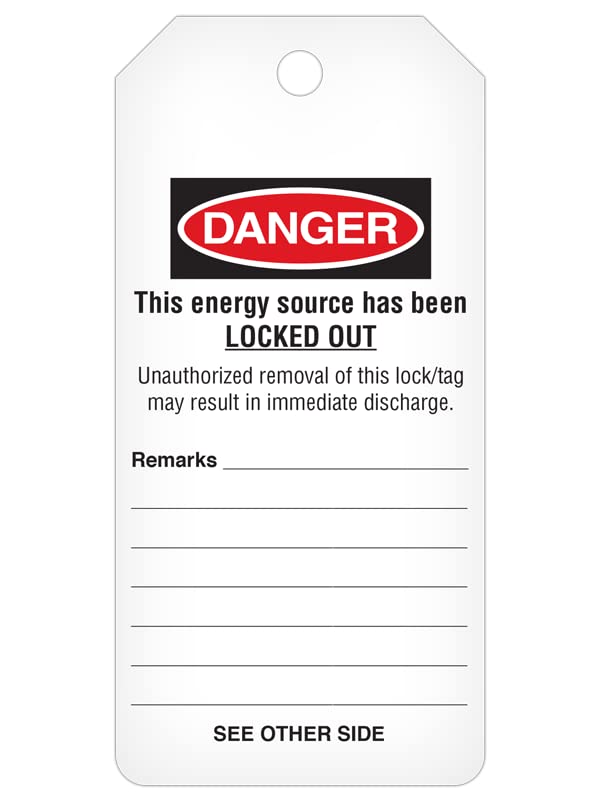 INCOM Manufacturing Lockout Tags On A Roll, Danger Do Not Operate, Heavy-Duty DuraPly™ Stock, Waterproof And Tear-Resistant, Red/Black On White, 6.25 Inch X 3 Inch X 10 Mil Thickness, 100 pack,RT6025C
