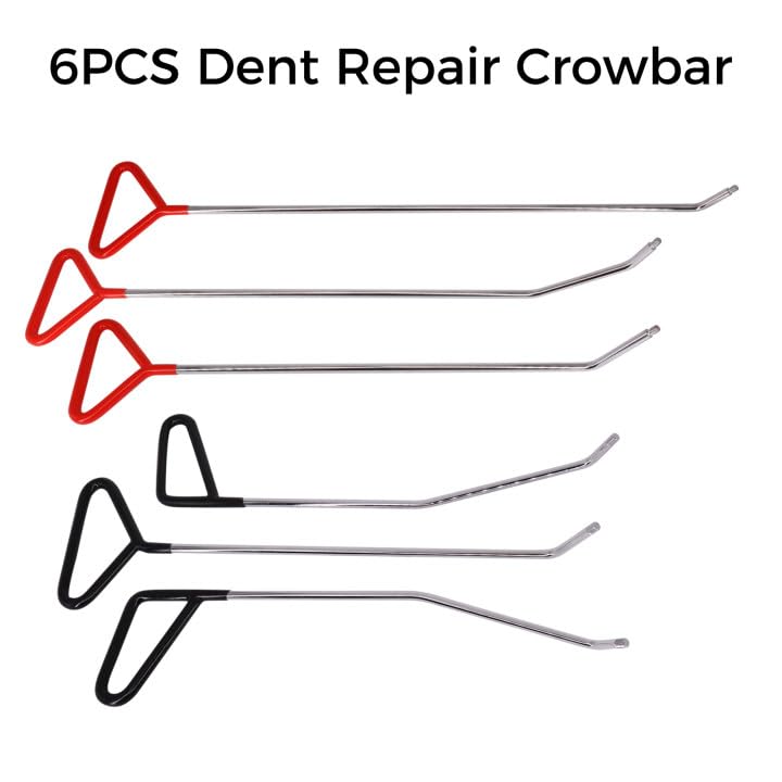 CZJCMECH Dent Repair Tools 6 Pieces of Dent Removal Rods with Awl Head Paintless Dent Removal Kit Car Auto Body Dent Removal of Hail Dents and Door Ding (6 PCS Rod 21 PCS Pen)