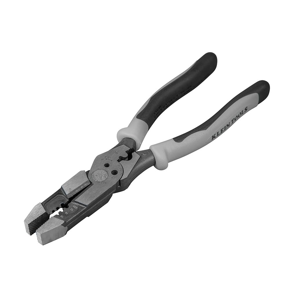 Klein Tools J215-8CR Multitool Pliers, Made in USA, Hybrid Multi Purpose Tool / Crimper, Wire Stripper, Bolt Shearing, Wire Grabbing, Twisting, Looping