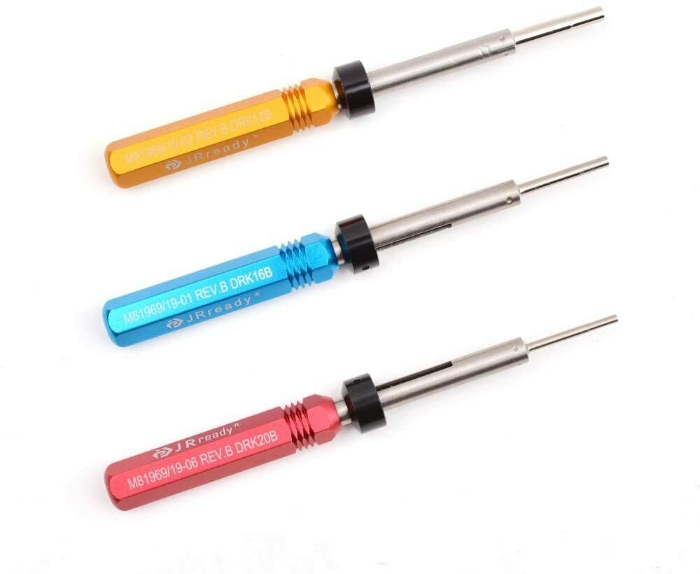 JRready ST5135 Extraction Tool Kit, DRK12B M81969/19-02 DRK16B M81969/19-01 DRK20B M81969/19-06,Terminal Pin Removal Tool Kit