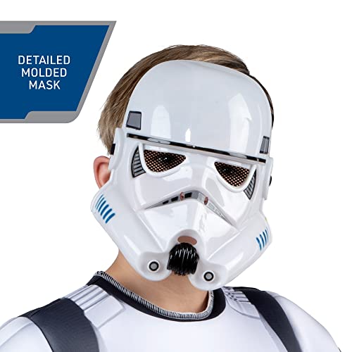 Star Wars Stormtrooper QUALUX Costume (Child) - Qualux Jumpsuit with 3D Half Mask - Size Large White