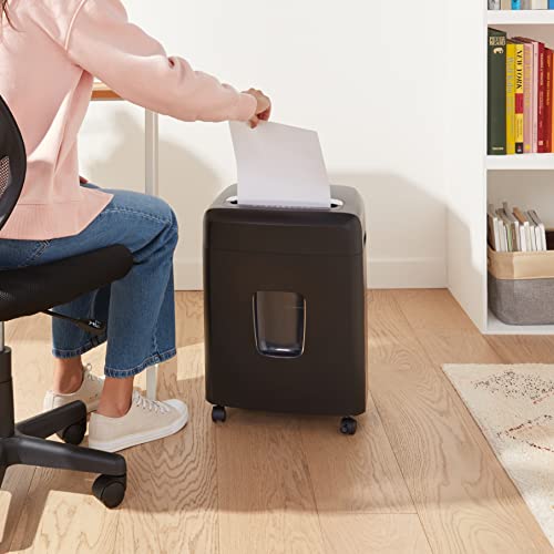 Amazon Basics 12 Sheet (new model) Micro Cut Paper and Credit Card CD Shredder With 6 Gallon Bin, Black