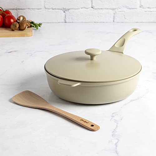 Goodful All-in-One Pan, Multilayer Nonstick, High-Performance Cast Construction, Multipurpose Design Replaces Multiple Pots and Pans, Dishwasher Safe Cookware, 11-Inch, 4.4-Quart Capacity, Linen