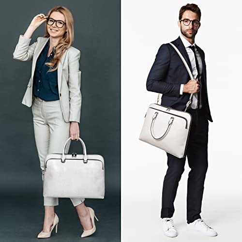 Laptop Messenger briefcase shoulder bag: Genuine Leather men 13 14 inch macbook case women work tote handbag Black