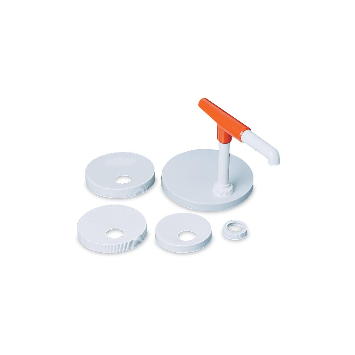 San Jamar Plastic Sauce Mega Pump and Pump Kit, 6 Pieces, White, 12 x 12 x 6 inches; 7.05 Ounces